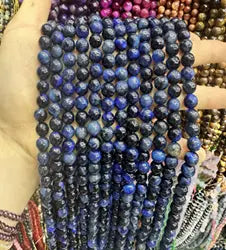 Natural Gemstone Loose Beads Necklace - lapis lazuli blue tiger eye - NO.18 ABC Jewelries